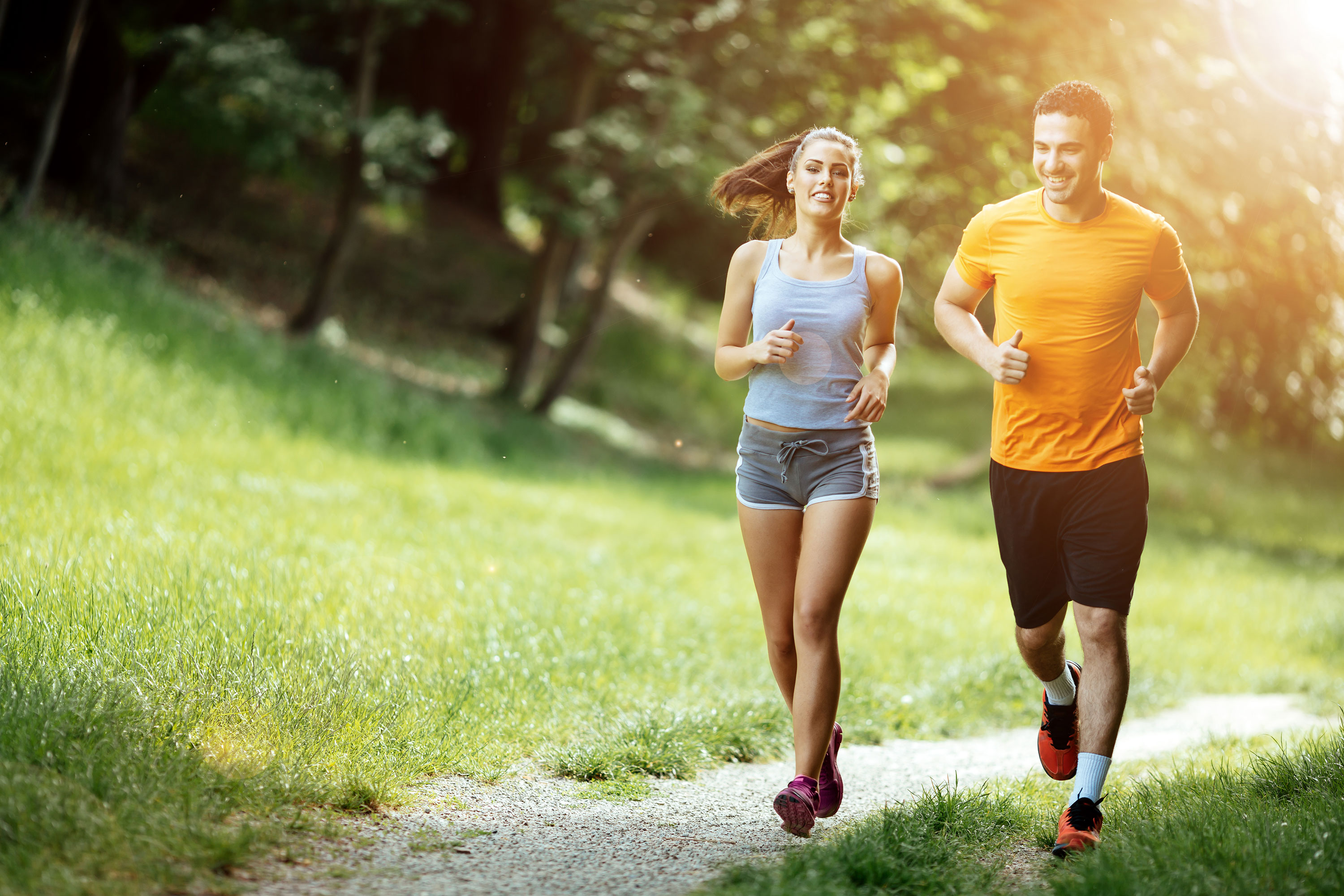 young couple jogging weight management